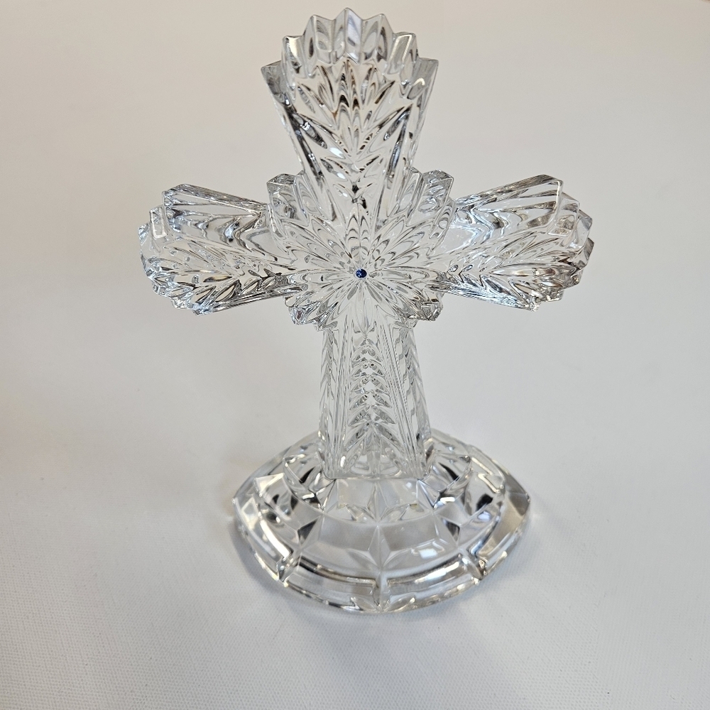 LENOX FINE CRYSTAL CROSS WITH SAPPHIRE-BLUE CRYSTALS